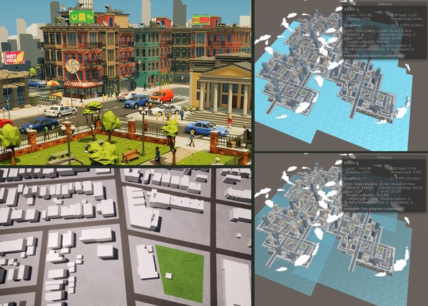 제이알월드 메타버스에 구현된 디지털 도시와 랜드맵 구성 컨셉 화면. (사진:제이알월드)