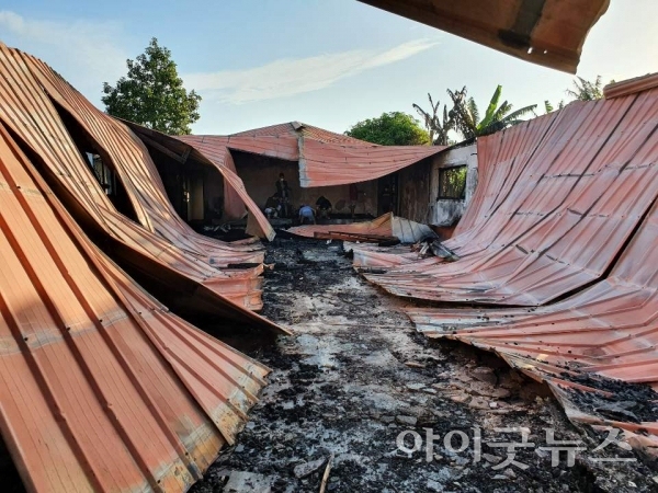 필리핀 라구나주(Laguna) 칼라바르손 지방의 산타크루스에 위치한 예수제자교회(담임:백종명 선교사)에서 화재가 발생해 교회 건물 전체가 전소되는 안타까운 피해를 입었다.