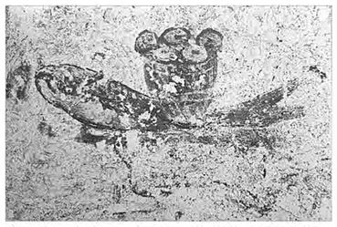 성찬식을 상징하는 이 프레스코화에는 떡 다섯 개와 물고기가 그려져 있고, 떡이 얹혀진 광주리에는 포도즙을 두었던 것으로 보인다.